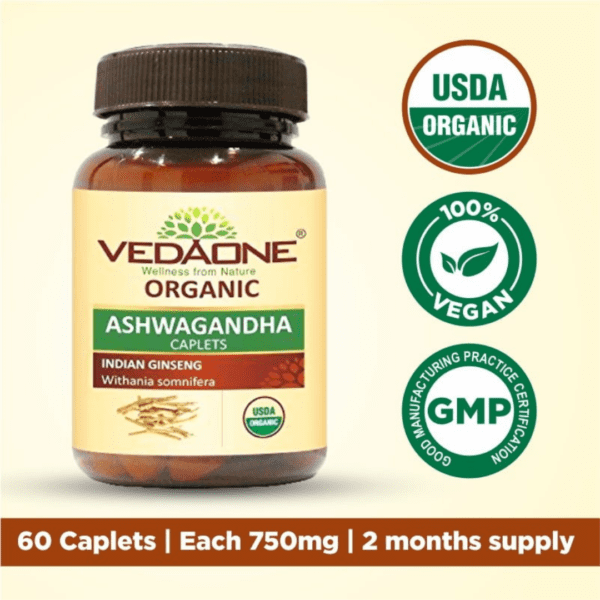 VedaOne Organic Ashwagandha 60 tabs-750mg