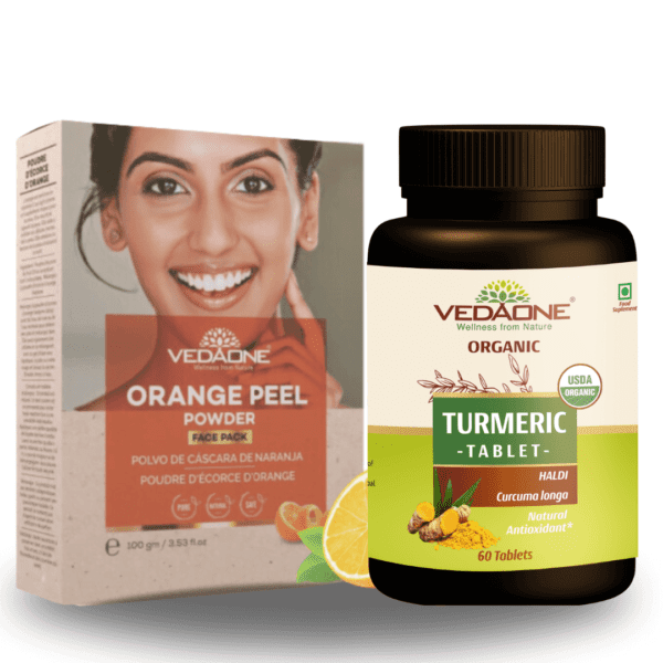 Turmeric 60 Caplets + Orange Peel Powder combo