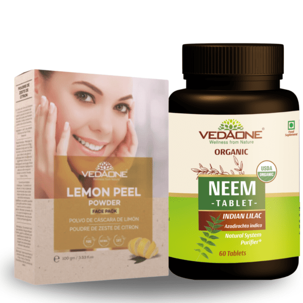 Neem Caplets + lemon Peel Powder combo