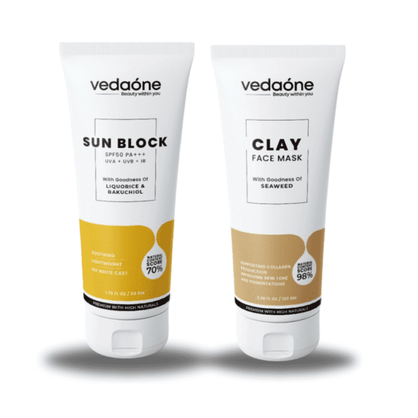 Clay Face Mask + Sun Block Spf50 Pa+++
